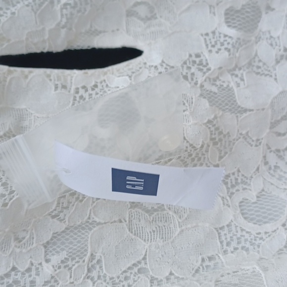 GAP Lace 3/4 Sleeve Dress, cream, side zip, sz 10 - Picture 6 of 9